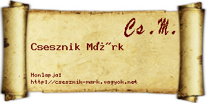 Csesznik Márk névjegykártya